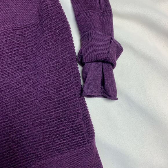 Lululemon Sit In Lotus Wrap II Heathered Plum Cardigan Merino Wool Sweater A32 - Picture 8 of 8